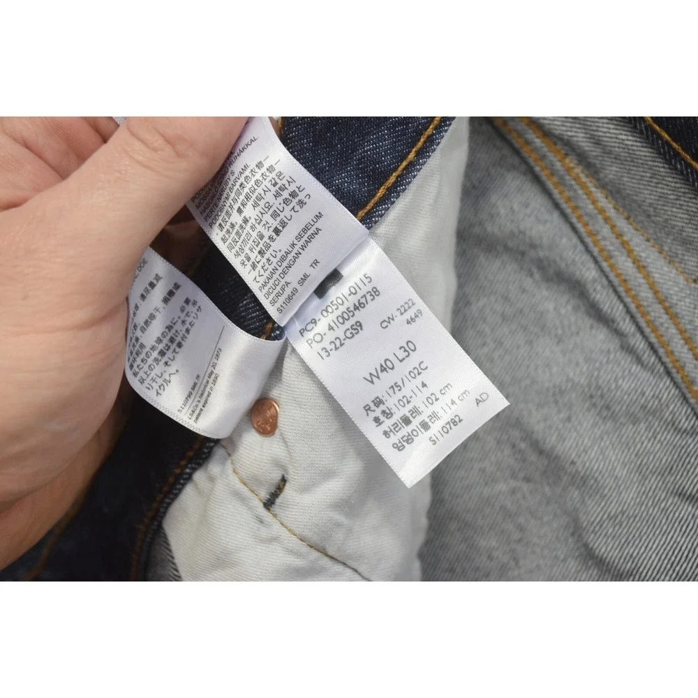 Levi's 501 XX Button Fly Straight Leg Denim Blue Jeans Mens‎ Size 40 x 30